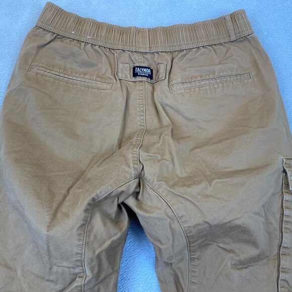 ItalyMorn Sunrise Mens Jogger Pants Small Khaki Cargo Tan Drawstring Tapered - Picture 13 of 15